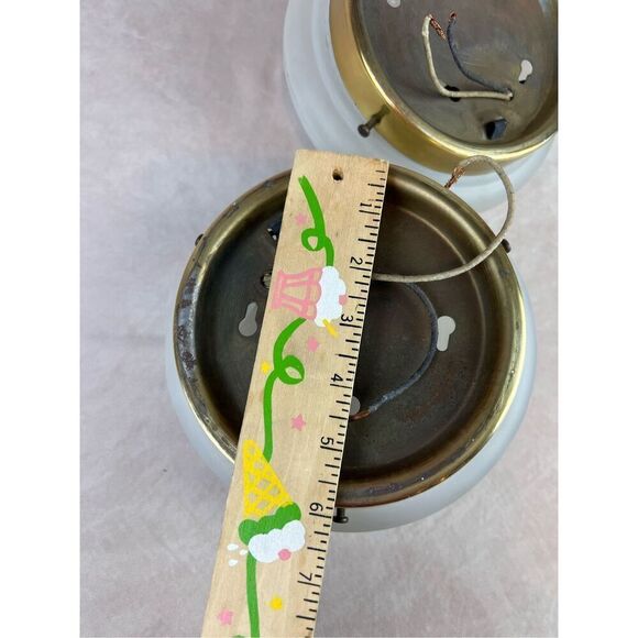 MCM Mod Set of 2 Vintage Frosted Light Fixtures Grapevine Embossed - Picture 6 of 8